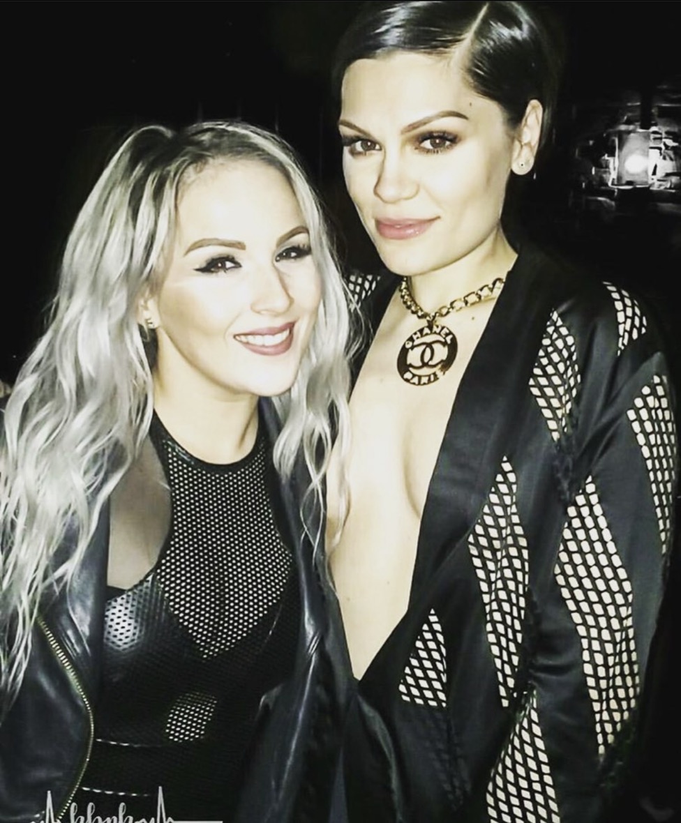 Louise with Jessie J backstage.
