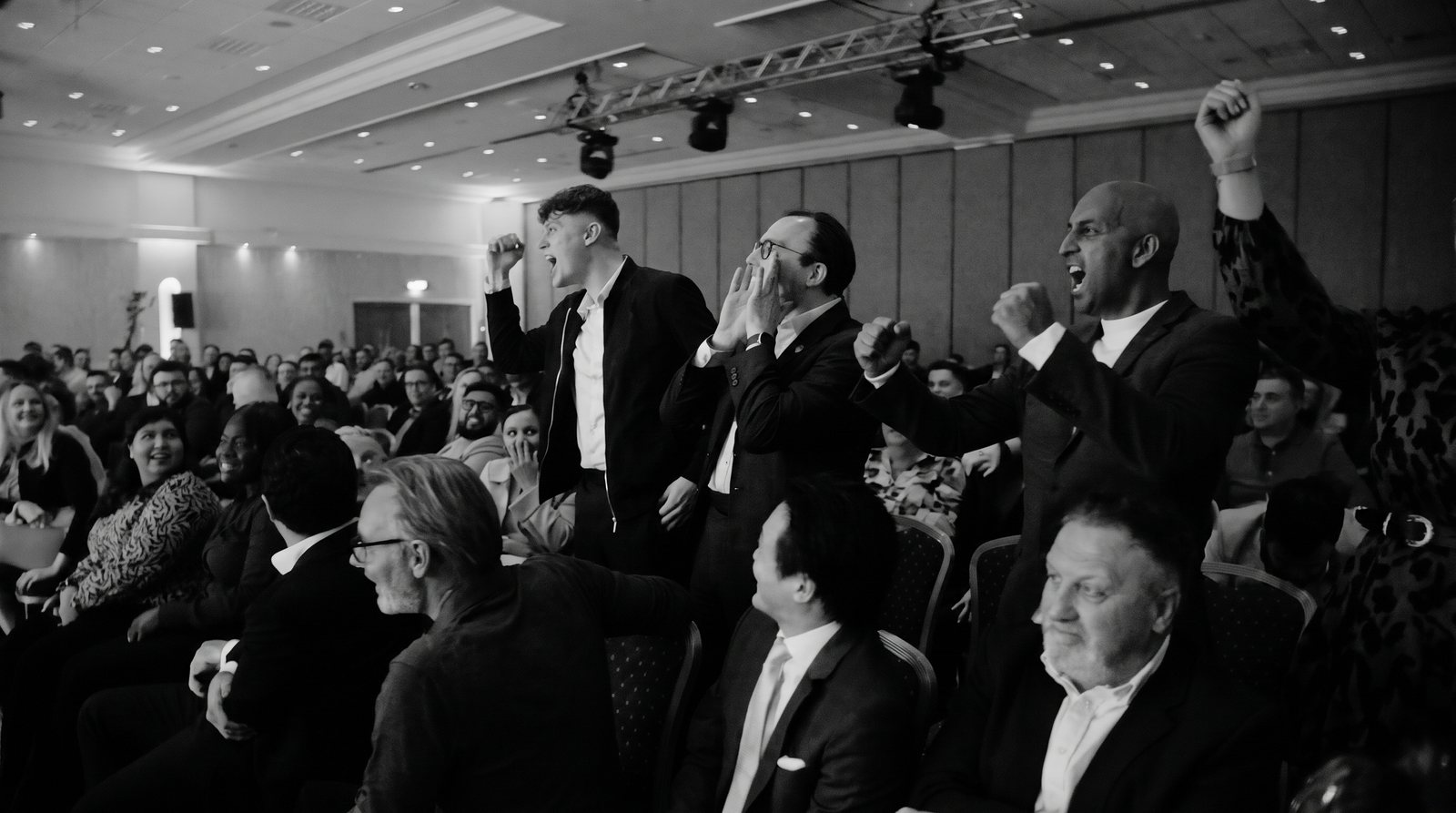 The floor on its feet as the awards are read.